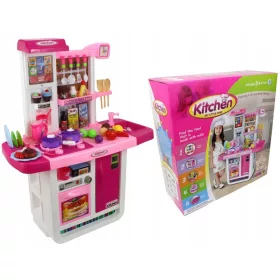    Großer Küchenherd für Kinder, Kühlschrank, Backofen, Rosa