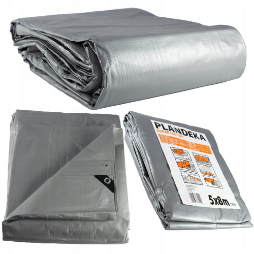 Dicke, wasserdichte und frostbeständige Planen Plandeka Wimar 4x8 m Silber 160 g/m2