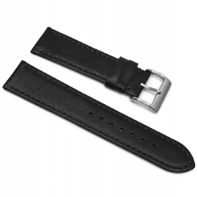    PREMIUM Lederarmband A04-22 mm schwarzes Gewinde schwarze SMARTWATCH