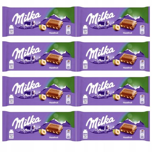 Milka Schokolade mit Haselnüssen – 8er Pack (8x100g)