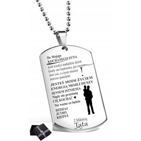  HALSKETTE FÜR SOHN, ERINNERUNG, ERKENNUNGSMARKE MIT GRAVUR