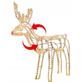  LED-RENTIER SCHÜTTELT DEN KOPF, GROSSES 3D + BLITZ