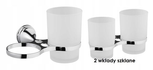 Tassen und Behälter für das Badezimmer EIN BECHER X 2 STÜCK GLAS CHROM MIT GLANZ 07039