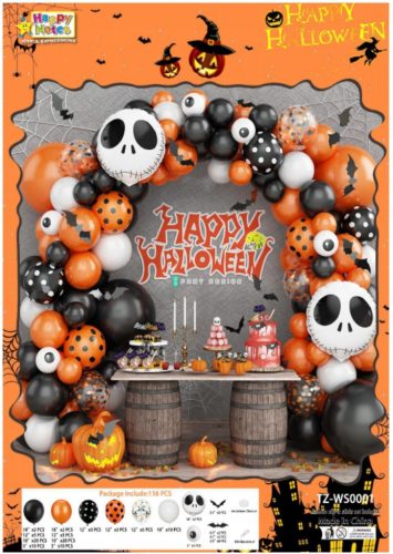  LUFTBALLON-GIRLANDEN-SET HALLOWEEN-LUFTBALLONS SCHWARZE GEISTER-BAT-DEKORATIONEN
