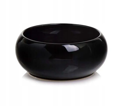  Polnix Blumentopf 24 cm x 24 x 10 cm Durchmesser 24 cm Keramik schwarz