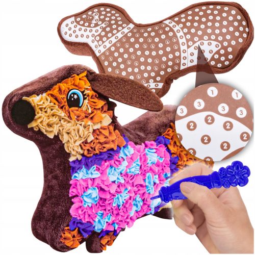  Kreatives SET für ein Mädchen, ein Hundemaskottchen, ein Kissen, eine DIY-Stickerei