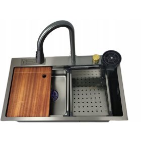 STELLMAN Einbeckenspüle, schwarzer Stahl