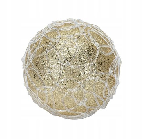  LEUCHTENDE DEKORATIVE LED-WEIHNACHTSKUGEL FÜR DEN TISCH, GROSSE KUGEL 20,5 CM GOLD