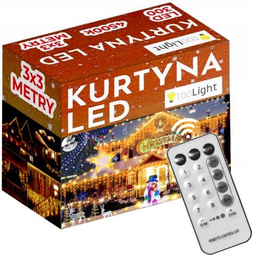  TOOLIGHT Weihnachtsbaumbeleuchtung für den Außenbereich, 4 m, 201–300 Lichter