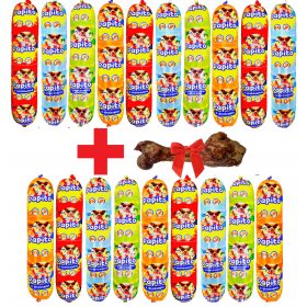  19x1KG Hundefutter PAPITO Riegel 83% Fleisch + GRATIS