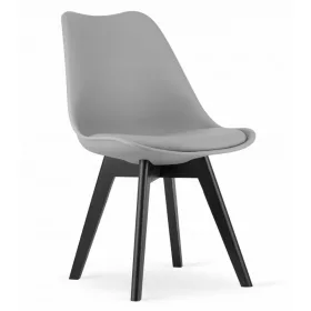  MARK Stuhl – grau / schwarze Beine x 4