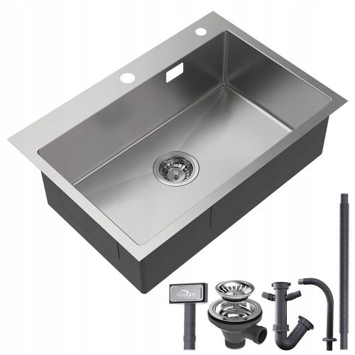 Auralum Einzelbeckenspüle. Edelstahlspüle. Inox-Stahl
