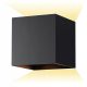  Schwarze Gartenwandleuchte Interlook, integrierte 6-W-LED-Quelle