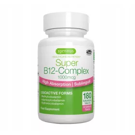   Sublinguale Vitamin B12 Tabletten mit 3 aktiven Formen – 180 Tabletten