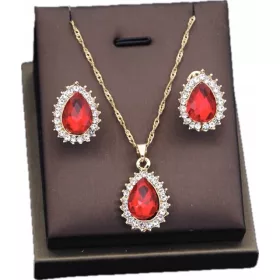   Schmuckset Hurrem Wonderful Centenary Halskette Ohrringe rot10