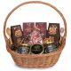  GROSSER Geschenkkorb aus Weidengeflecht für Weihnachten mit Tee, Süßigkeiten und Honig