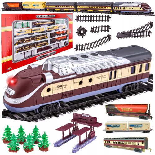  Zug Zug Elektrolokomotive 6 WAGEN Bäume Gleise Bahnsteig Fenfa 1:87