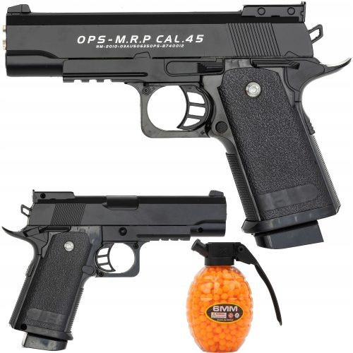 6mm Colt Metallkugel Pistole Imitation Waffe Replika + Aufkleber Asgard