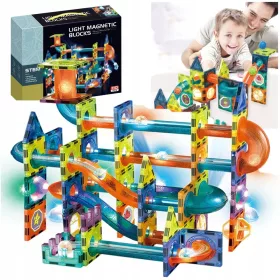    Magnetbausteine LEOPARD Magnetbausteine Kugelbahn Magnetset 110-tlg.