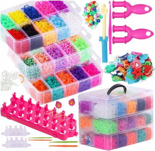  GUMMI FÜR DIE HERSTELLUNG VON ARMBÄNDERN IN EINER BOX, GROSSES SET 15.000 Stück, XXXL-Box