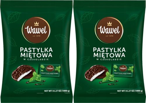 Wawel Minz-Pastillen in Schokolade, 1 kg (2er-Pack)