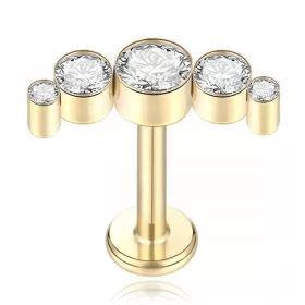  HELIX LABRET OHRRING ZIRKONIA GOLD OPAL TITAN 1,2/6