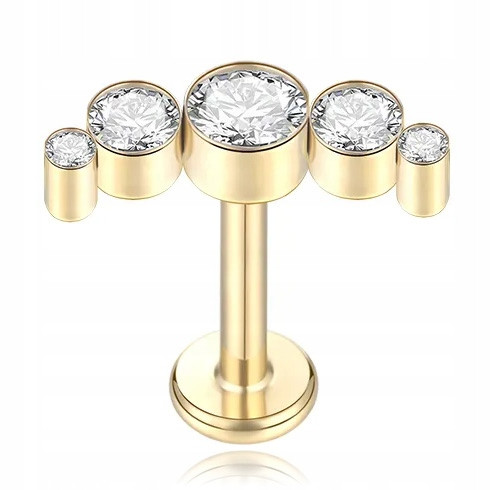  HELIX LABRET OHRRING ZIRKONIA GOLD OPAL TITAN 1,2/6