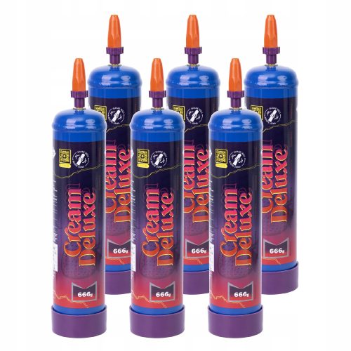 6× Cream Deluxe Schlagsahne-Siphon-Kartuschen 0,95 l 1