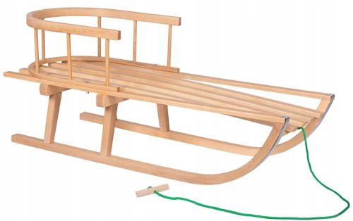  KINDERSCHLITTEN MIT HOLZRÜCKENLEHNE UND LANGLEBIGES KABEL