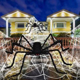 HALLOWEEN-RIESENSPINNE, SPINNENWEB-DEKORATIONEN, AUSSENHOF