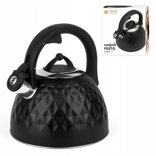  Traditioneller Stahlkessel Tadar 3 l, schwarz