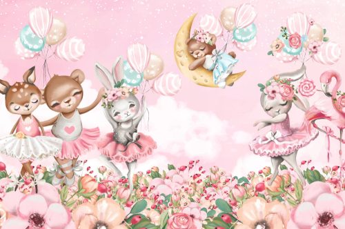 Fototapete FÜR EIN MÄDCHEN, ROSA BALLERINAS 294x260 RB03