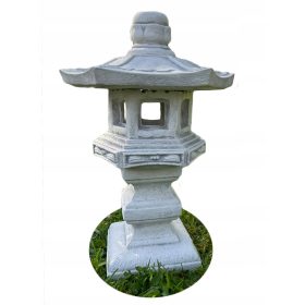    Gartenfigur aus Beton – Japanische Lampe mit einem Aufsatz auf einem Sockel