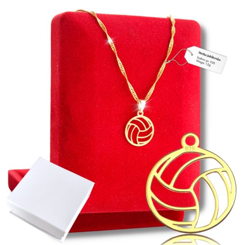  Goldkette mit Volleyball-Ball-Volleyball als Geschenk 925