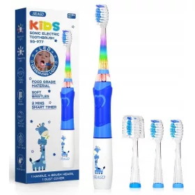    SEAGO Schallzahnbürste für Kinder von 3–12 Jahren + 4 Köpfe