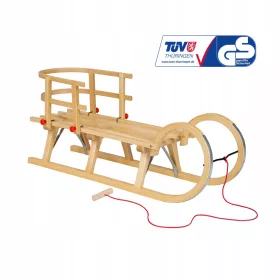    Set Holzschlitten AD323 D110 + AD302 Rückenlehne + AD300 Schnur