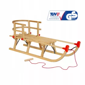   Set Holzschlitten AD324 D110 + AD302 Rückenlehne + AD300 Schnur