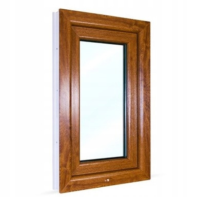 PVC-FENSTER 40 x 60 / 400 x 600 RU FENSTER LINKS GOLDENE EICHE MATTGLAS