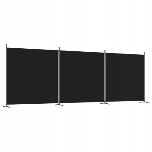 Paravent DEKORATIVER RAUMBILDSCHIRM-WANDVORHANG 3-TEILIG 525x180 cm SCHWARZ