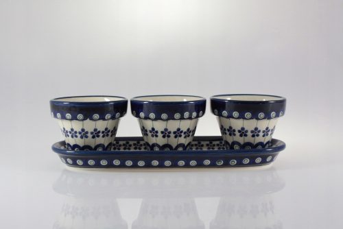  Bolesławiec Blumentopf 19 cm x 8 x 7,5 cm cremefarbene Keramik