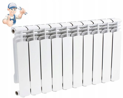 Krakterm 1184 W weißer Aluminiumheizkörper 700 x 575 x 95 mm – seitlicher Anschluss