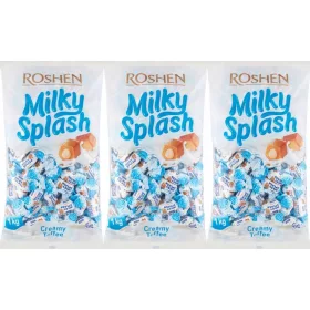   3er Pack Roshen Milky Splash Toffi - Karamellbonbons mit Milchfüllung, 3kg