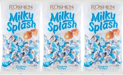 3er Pack Roshen Milky Splash Toffi - Karamellbonbons mit Milchfüllung, 3kg