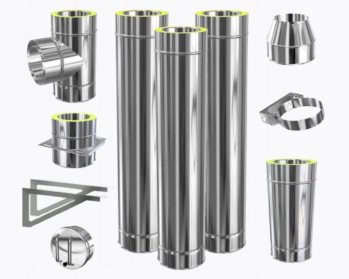 Systemkamin auf Konsole, ISOLIERT fi 160, doppelwandig, OUTDOOR MODULAR