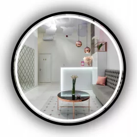  LED-SPIEGEL IM RAHMEN RUND BADEZIMMER BELEUCHTET 80 CM LOFT