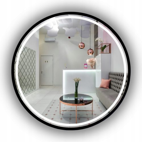  LED-SPIEGEL IM RAHMEN RUND BADEZIMMER BELEUCHTET 80 CM LOFT