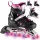  4in1 Nils Extreme NH10905 Inline-Skates, Schwarz und Pink, Größen 31-34