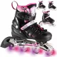  4in1 Nils Extreme NH10905 Inline-Skates, Schwarz und Pink, Größen 31-34