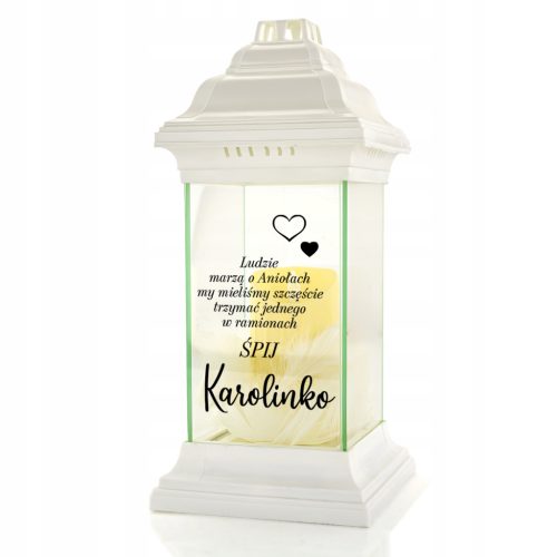  Große Widmungskerze + LED-Kerze mit beweglicher Flamme + Federn für das Kindergrab