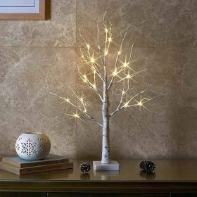  Dekorativer leuchtender LED-Baum Birke 60cm Weihnachten